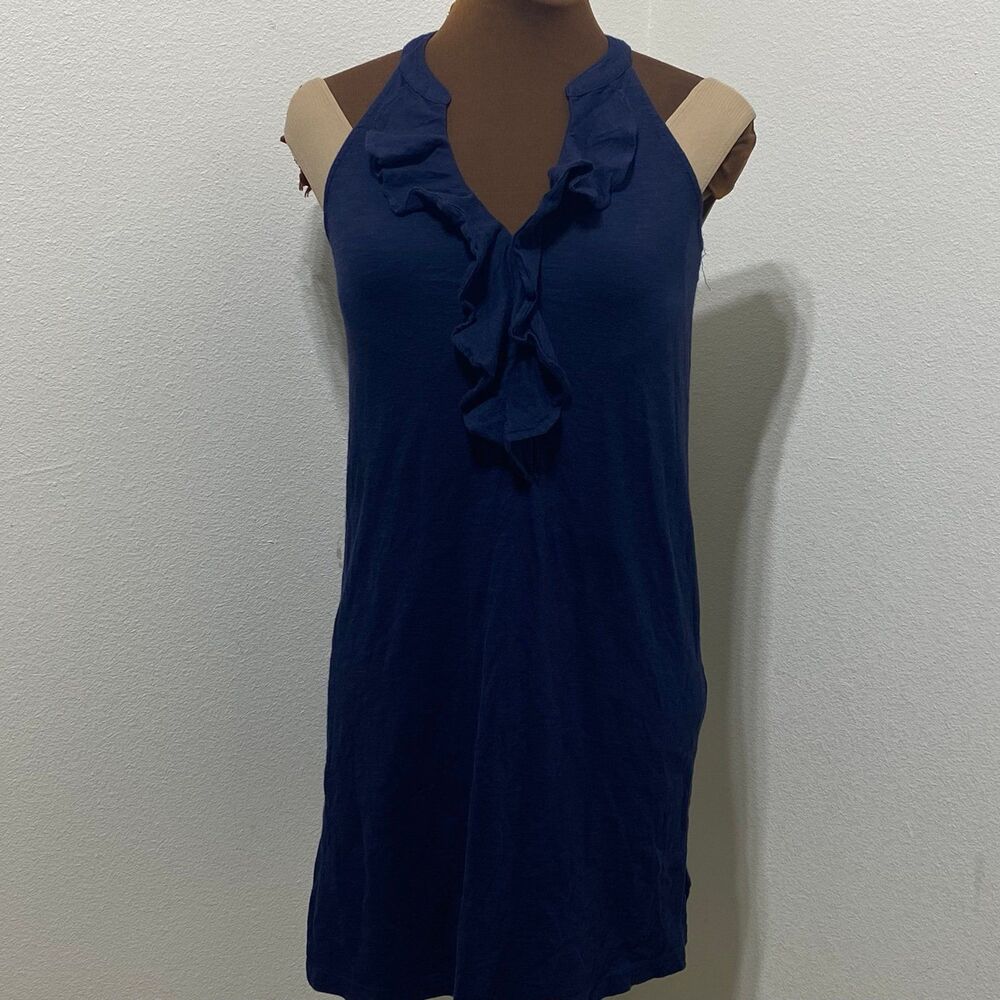 Lilly Pulitzer Dress XXS Women’s Shay Blue Cotton Ruffle Sleeveless
